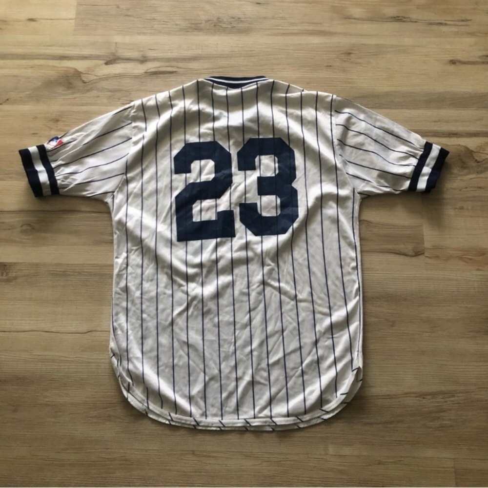 Vintage New York Yankees Striped Jersey in White and Black - Picture 9 of 11